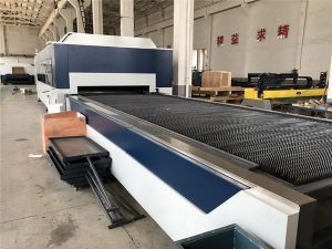 2kw cnc pemotong serat laser, laser cutting dan mesin ukiran dengan meja pertukaran